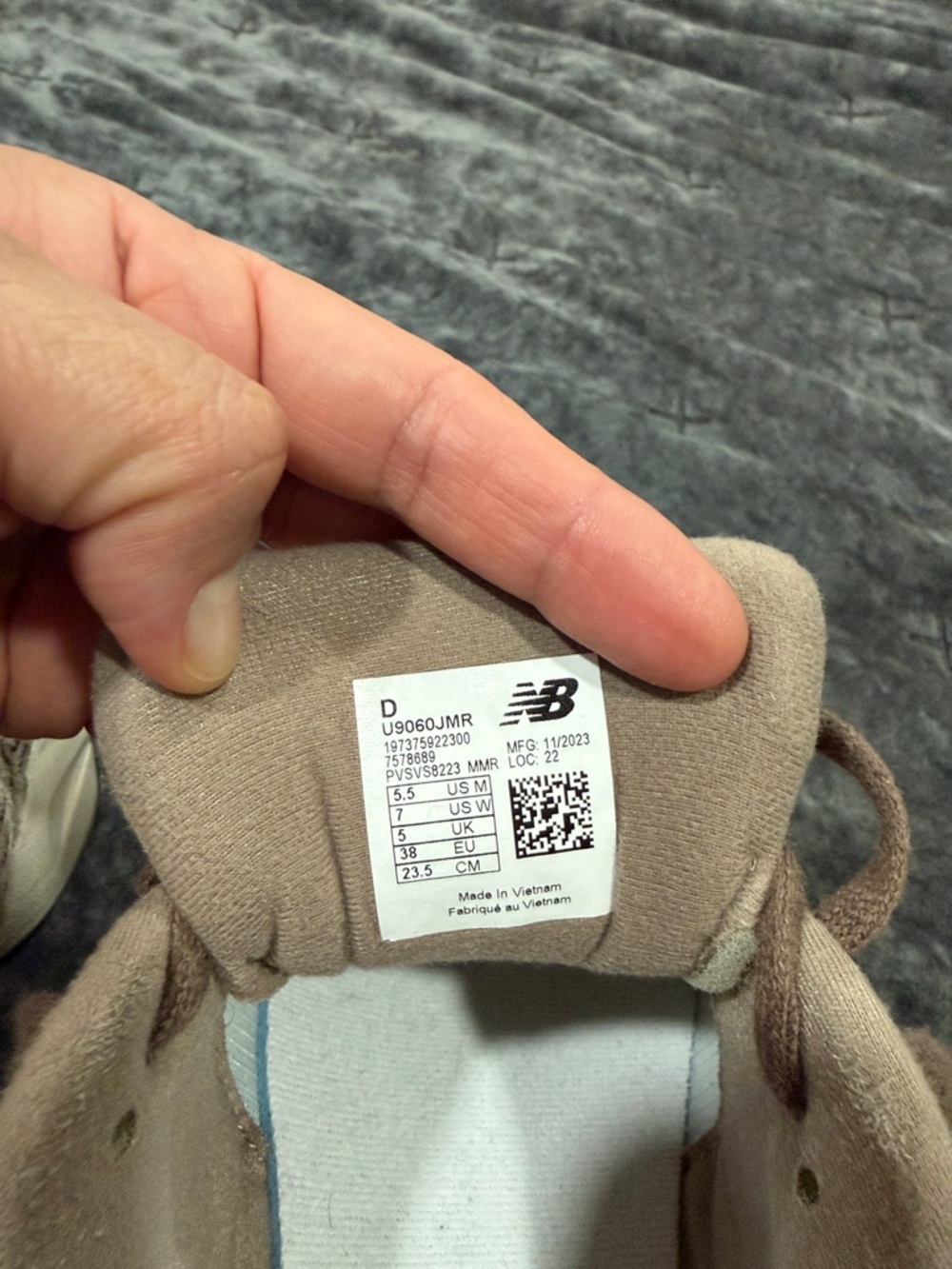 New Balance Taupe Brown Suede & Mesh Walking Sneakers - Picture 3 of 3